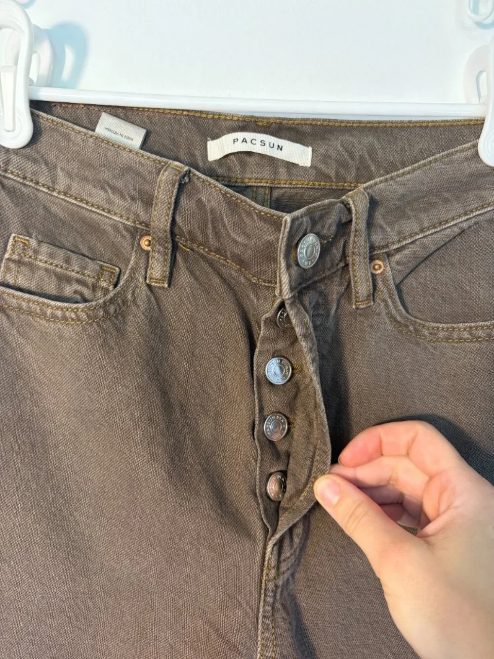 Pacsun High Rise Bootcut Brown Wash Button Fly Jeans